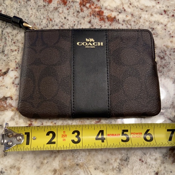Coach Brown and Black Wristlet - Picture 2 of 7